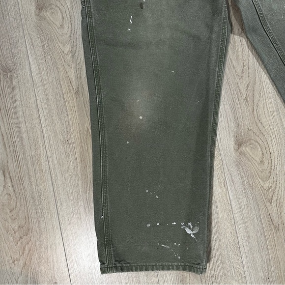 Vintage Carhartt Carpenter Grey-Green Work Pants Trousers - Picture 4 of 12